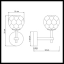 Applique murale Vilamo métal doré et verre transparent