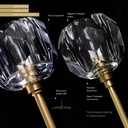 Lustre Diamant 15 lampes en métal laiton et verre cristal