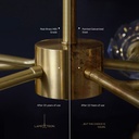 Lustre Diamant 9 lampes en métal laiton et verre cristal