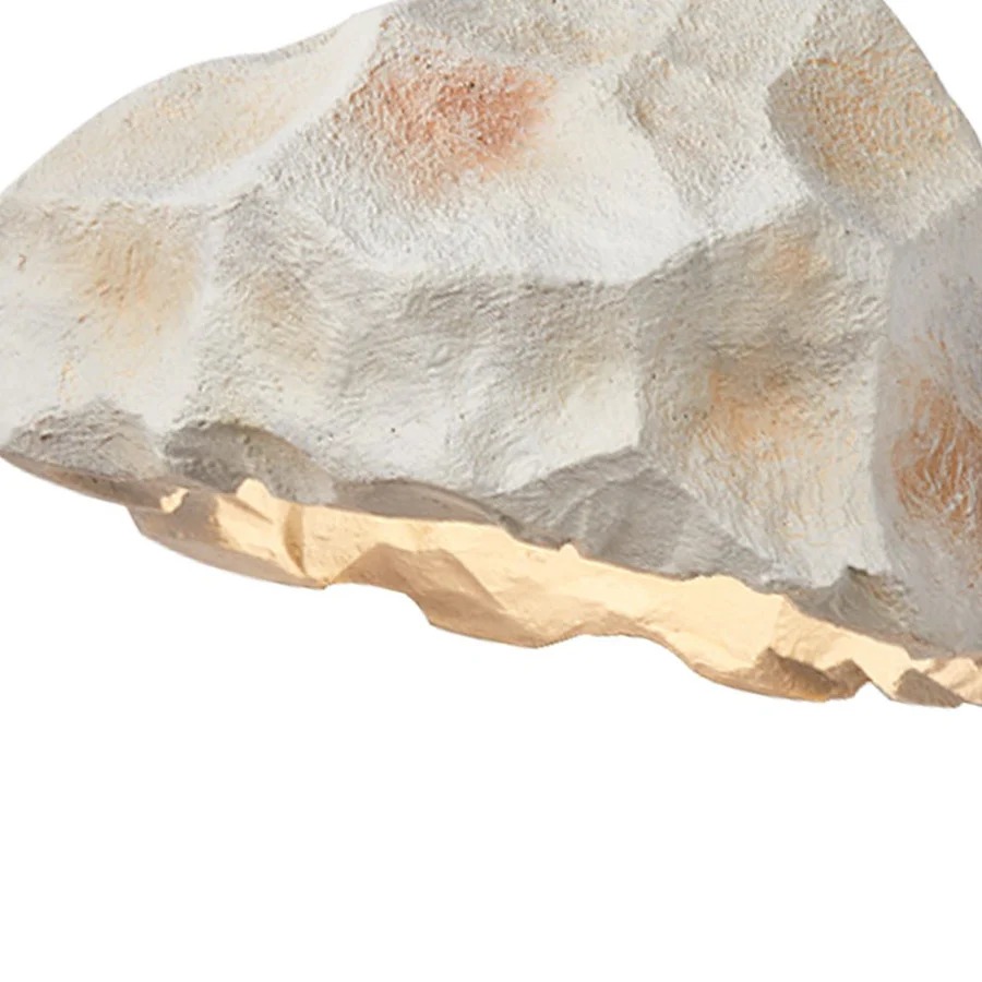 Suspension scandinave Monarch en résine forme de pierre blanc