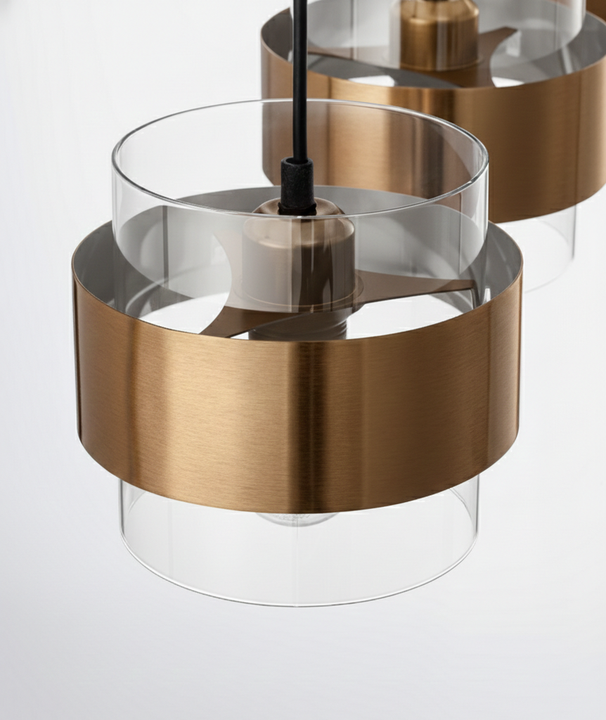 Applique milley en métal noir et verre , anneau de laiton