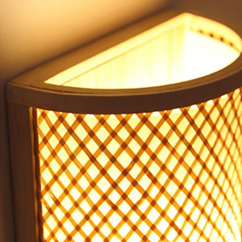 Applique murale traditionnelle japonaise en bambou tressé