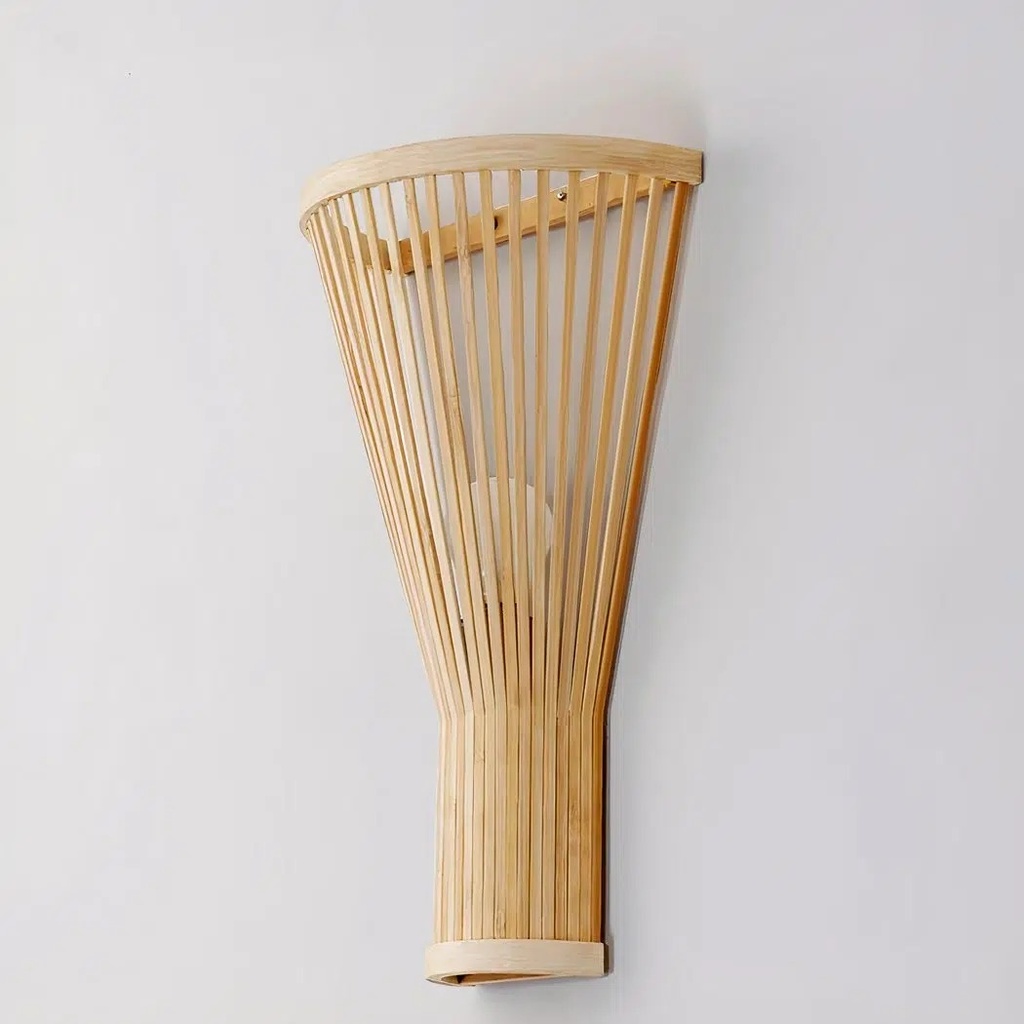 Applique murale en forme de cône bambou naturel