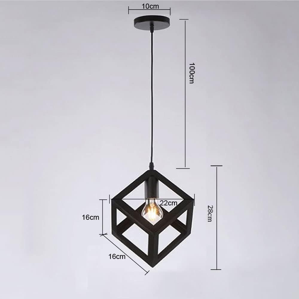 Suspension forme carrée hagar en fer forgé noir