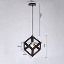 Suspension forme carrée hagar en fer forgé noir