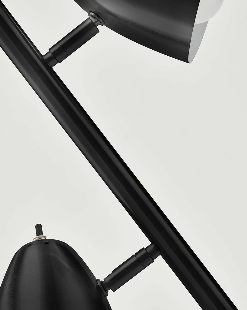 Lampadaire 3 lampes en métal et abat-jour en métal noir