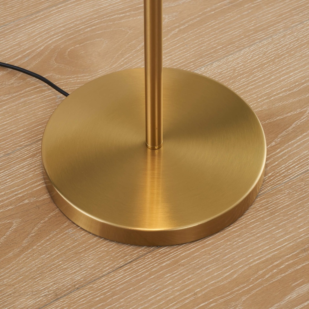 Lampadaire 3 lampes melinda en métal doré avec de verre blanc