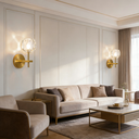 Applique murale Mono métal doré et verre transparent