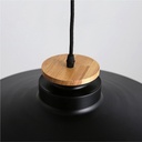 Suspension metio en métal noir et bois marron