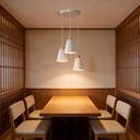 Lustre roger 3 lampes en métal blanc design bois chic