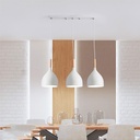 Suspension 3 lampes E27 100cm tout blanc sans ampoule