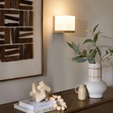 Applique murale frosted vintage en bois et verre cube H14