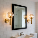 Applique murale Miira en metal doré et verre transparent