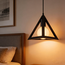 Suspension forme triangulaire hagar en fer forgé noir