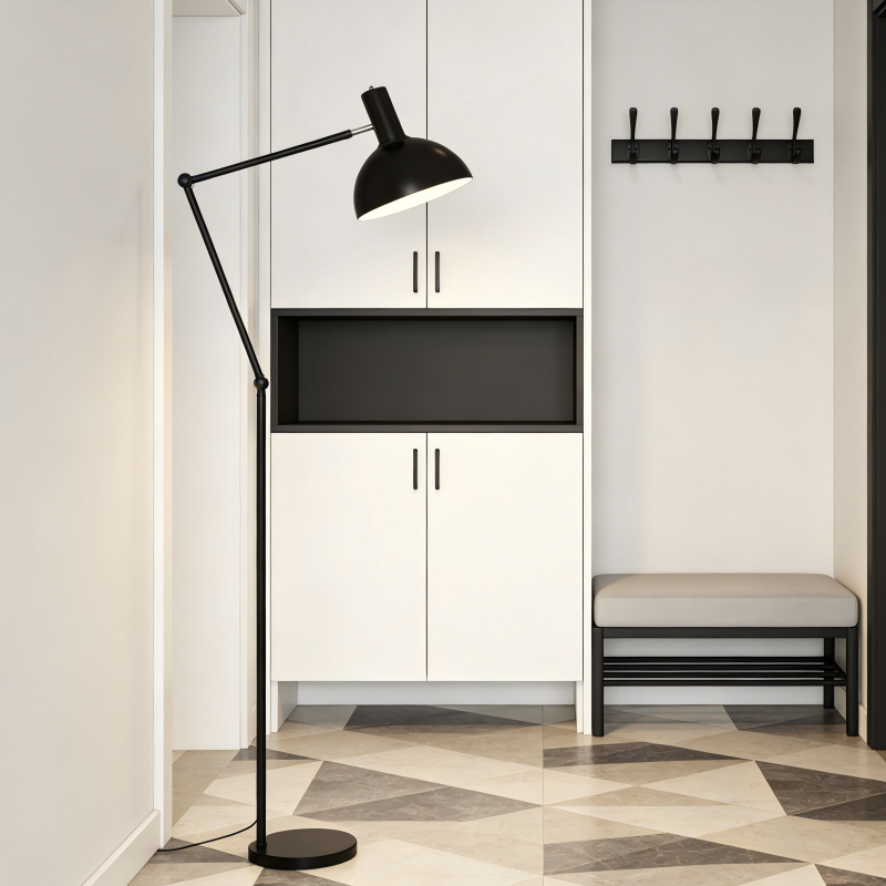 Lampadaire Noir 26*101*160cm E27 sans ampoule