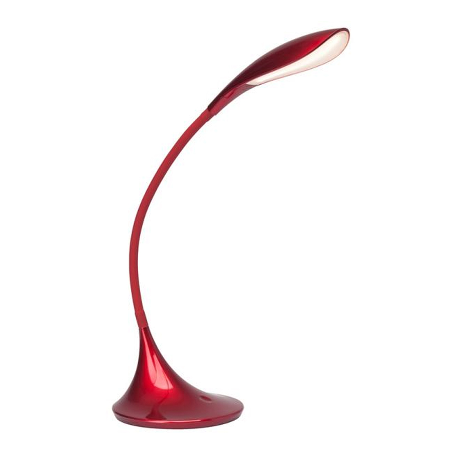 LYON - Lampe de bureau rouge en métal+silicone touch dimmable