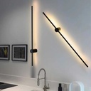 Applique murale LED 16W en aluminium noir Lumière jaune