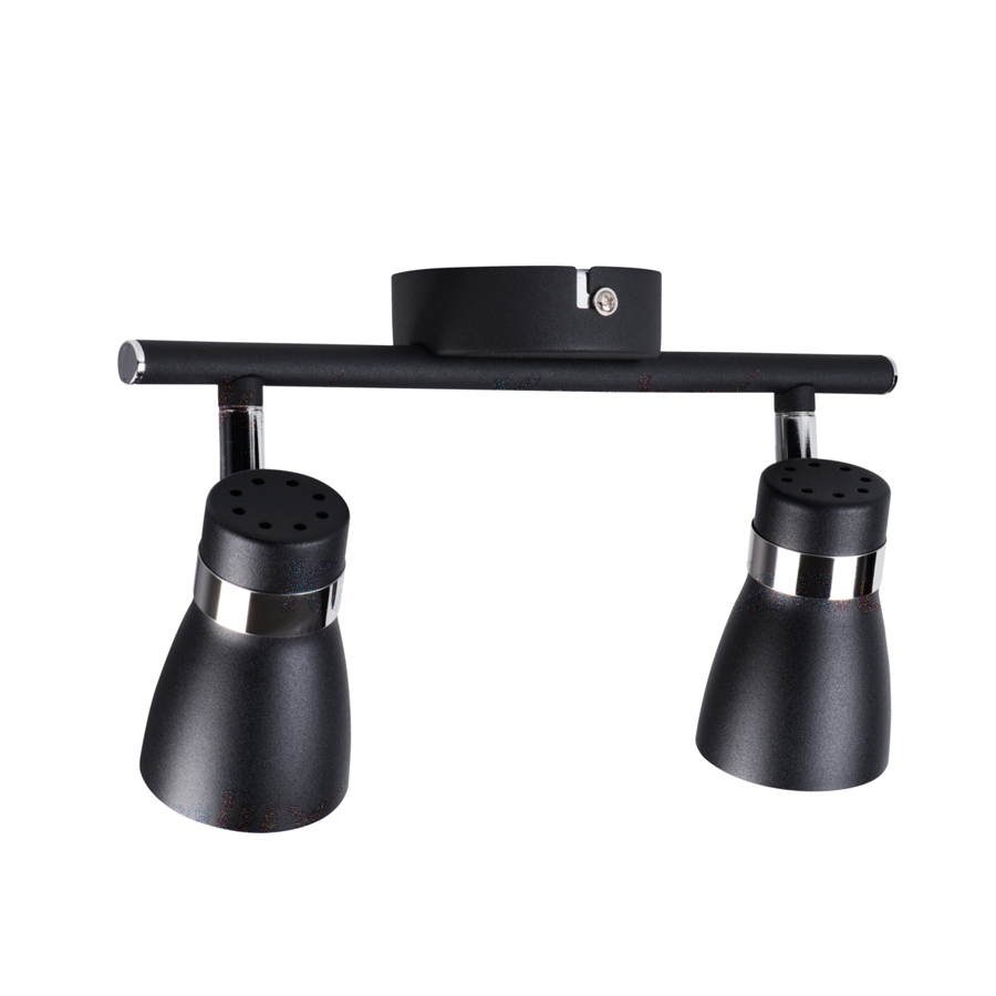 ENALI - Applique / Plafonnier  2 lampes en acier noir L27,5
