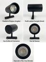 Spot rail LED 30W noir pour profil d'éclairage 
