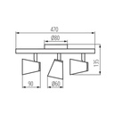 ENALI - Applique / Plafonnier 3 lampes en acier blanc L47