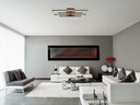 Lustre / plafonnier LED 18W Kendra en métal noir éclairage tricolore