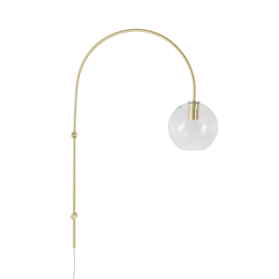 CLOVIC - Applique globe en verre et métal doré