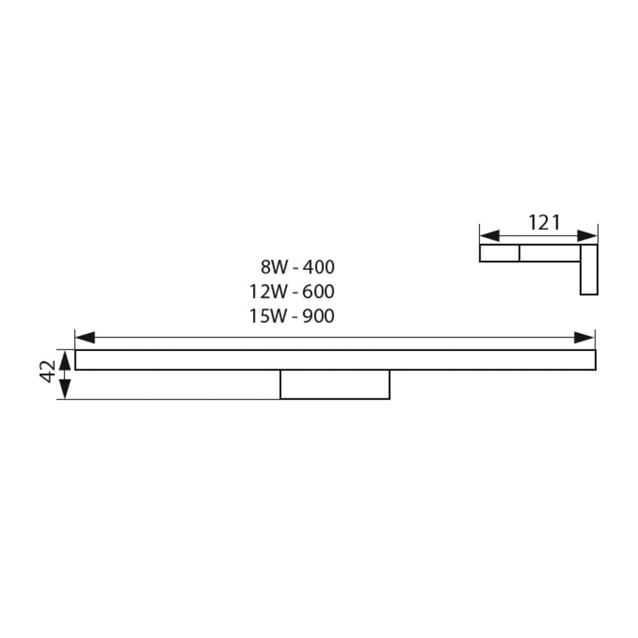 ASTEN - Applique murale LED SDB 12W Lumière Blanche Naturelle étanche IP44