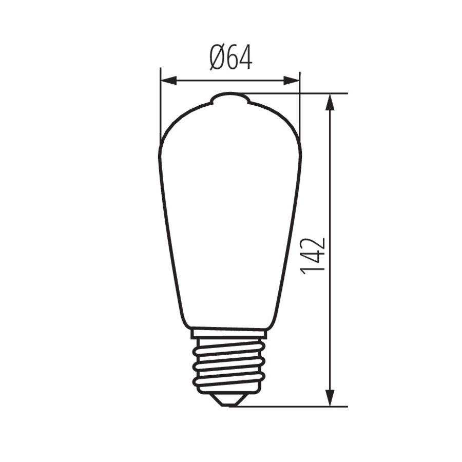 Ampoule décorative LED ST64 ambrée E27 7W Lumière Jaune