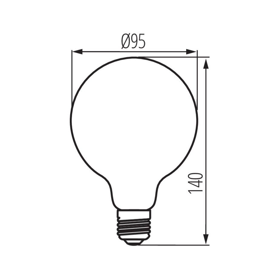 Ampoule décorative LED G95 ambrée E27 5W Lumière Jaune