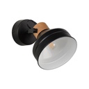 CLAYTON - Applique orientable en métal noir et bois