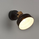 CLAYTON - Applique orientable en métal noir et bois