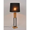 HAUSSMANN - Lampe à poser en bois naturel et métal noir H100