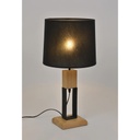 HAUSSMANN - Lampe à poser en bois naturel et métal noir H61