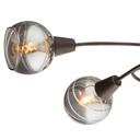 ISLA - Lustre / Plafonnier 3 lampes en métal bronze et verre fumé