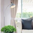 ANITA - Lampadaire en métal gris chrome H155