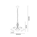 Lustre 3 lampes odin en métal vieux laiton et verre satiné Dakar , Sénégal