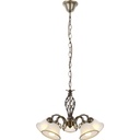 Lustre 5 lampes odin en métal vieux laiton et verre satiné Dakar , Sénégal