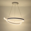 VICTORIA - Lustre LED 80W en métal blanc Lumière avec 3 intensités