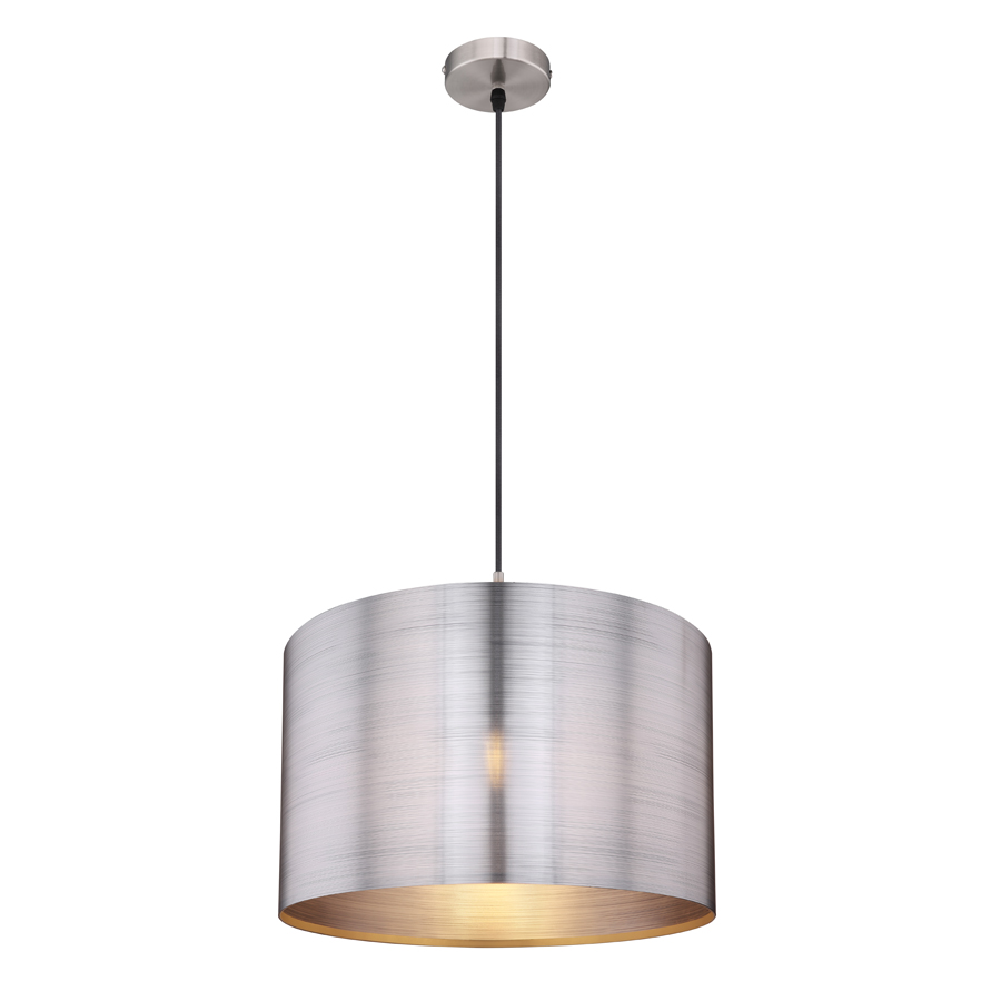 SINNI - Suspension en métal nickel mat et plastique argent métallisé Ø45