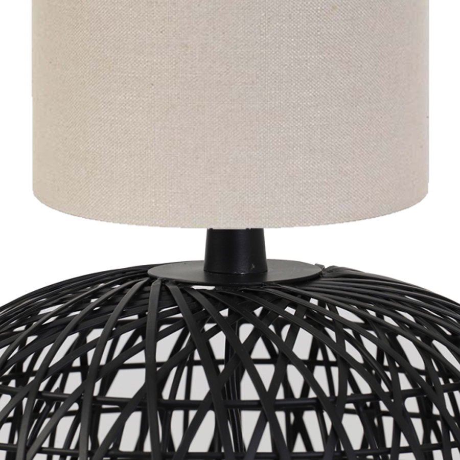 ALWINA - Lampe à poser en métal noir Ø40x33,5 cm