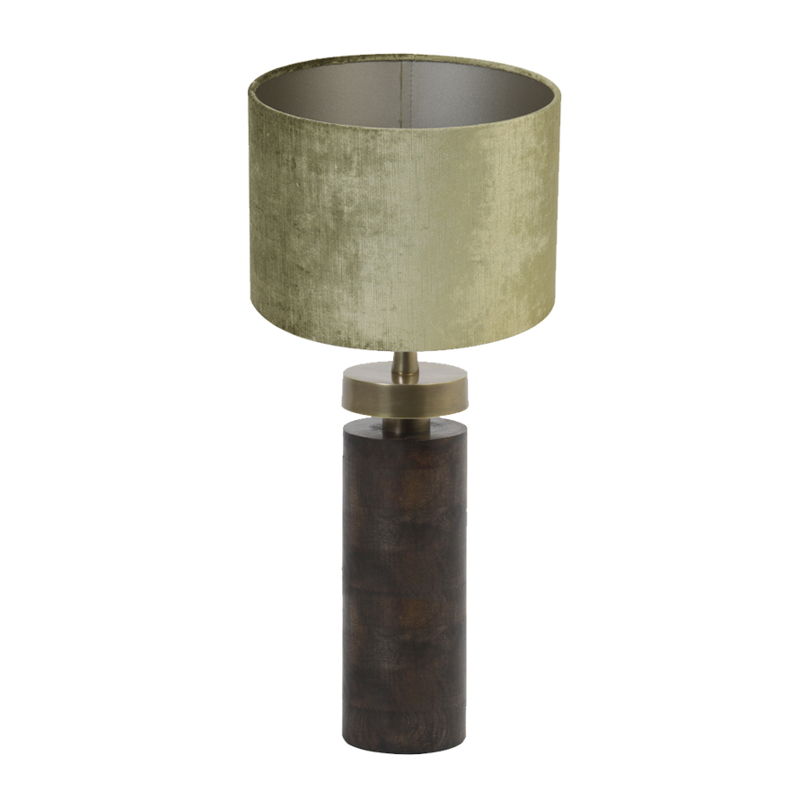 BARATA - Lampe à poser en bois brun H39 cm