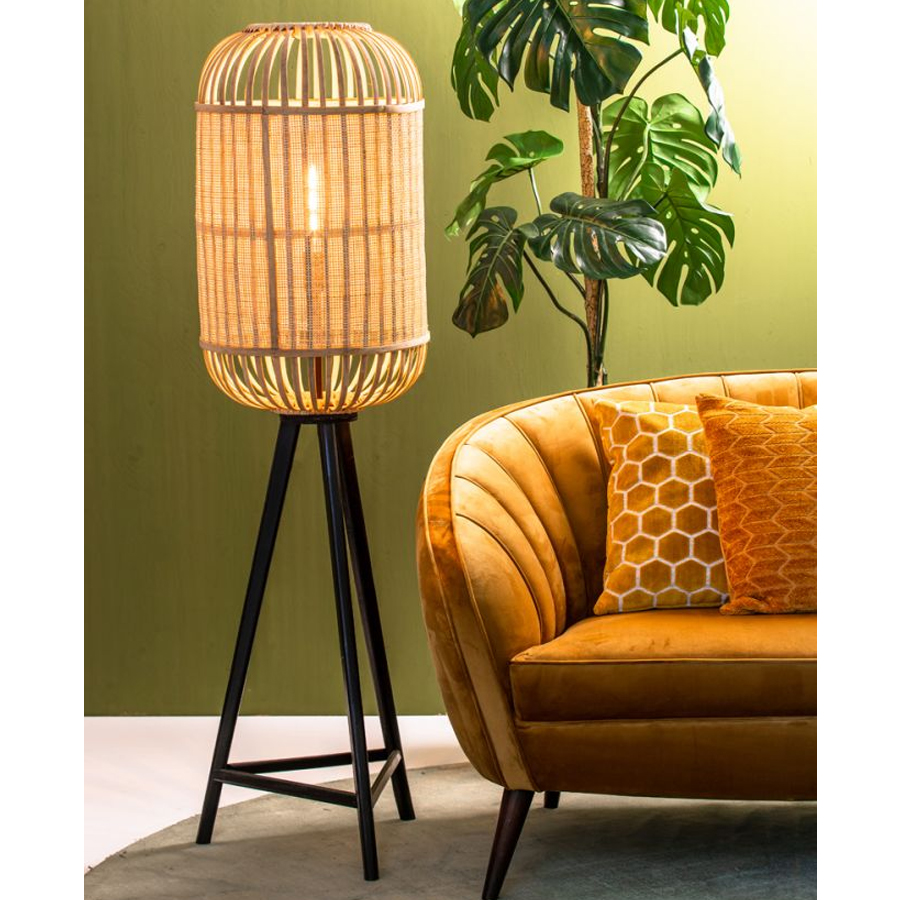 ALIFIA - Lampadaire en bambou naturel H140 cm