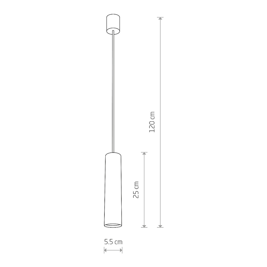 EYE - Suspension GU10 10W en acier noir Ø5,5