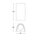Applique Murale Moderne Marta 90 Up & Down Résine Grise avec Diffuseur Opale GU10 IP55 Dakar, Sénégal