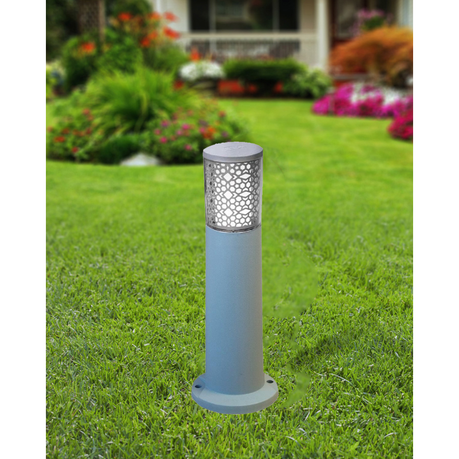 Borne de jardin Carlo Deco 400 en résine gris antichoc étanche IP55