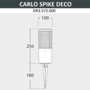 CARLO DECO SPIKE - Borne de jardin en résine gris antichoc étanche IP55