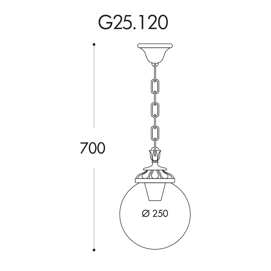 Suspension Globe 250 Sichem en résine noir antichoc étanche IP55