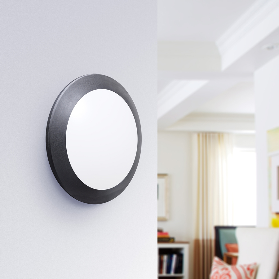 Lampe double en résine noire UMBERTA Hublot 2xE27 LED IP66 Détecteur de mouvement Réglable Kelvin Dakar, Sénégal