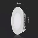 Panneau LED 12W Rond Lumière Blanche Froide Ø17