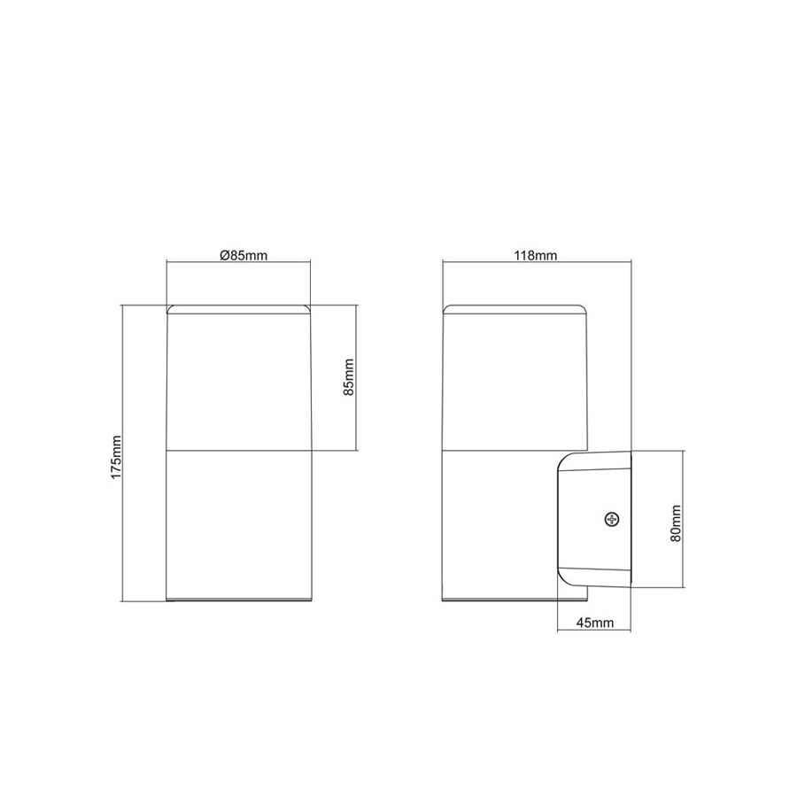 Applique Murale led Extérieure Moderne Hoosic Douille E27 Aluminium Anthracite Dakar, Sénégal